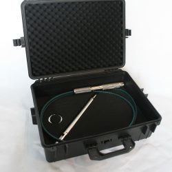 Borehole diameter micrometer. Geotechnical instrument for measuring the diameter along the length of a borehole